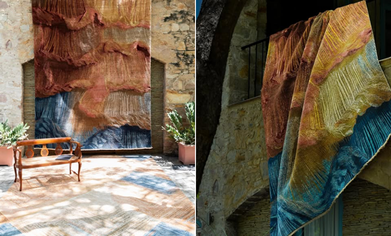 Not a painting. A rug. Hand knotted. One knot at a time.